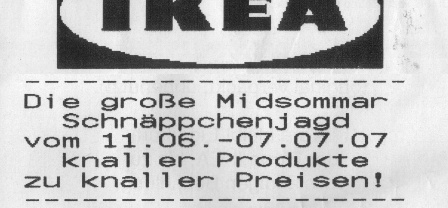Kassenbon von IKEA - 14.07.2007