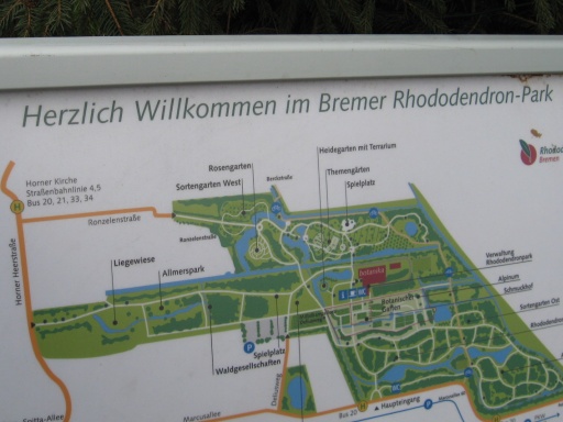 Hinweisschild im 'Bremer Rhododendron-Park' - 24.02.2008