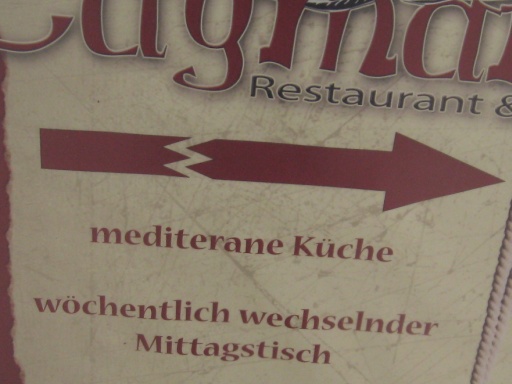 Werbeschild eines Restaurants - 03.04.2008