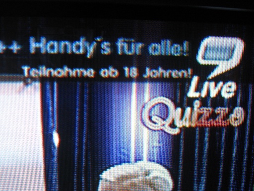 Ratespiel-Einblendung bei '9 Live' - 12.04.2008