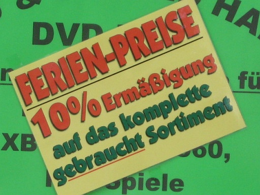 Hinweis eines Ladens fr Computerspiele in Bremen-Vegesack - 16.08.2008