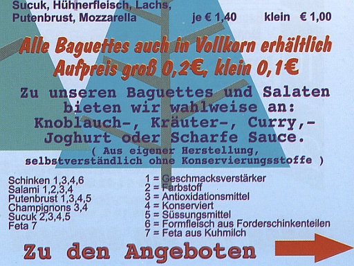 Flyer einer Baguette-Kette - 29.11.2008