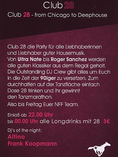 Flyer eines Tanzclubs - 28.02.2009