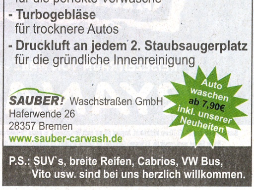 Anzeige einer Autowaschanlage - 07.03.2010