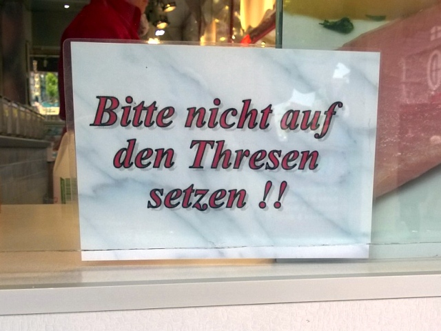 Hinweisschild an einer Fischbude - 19.03.2016